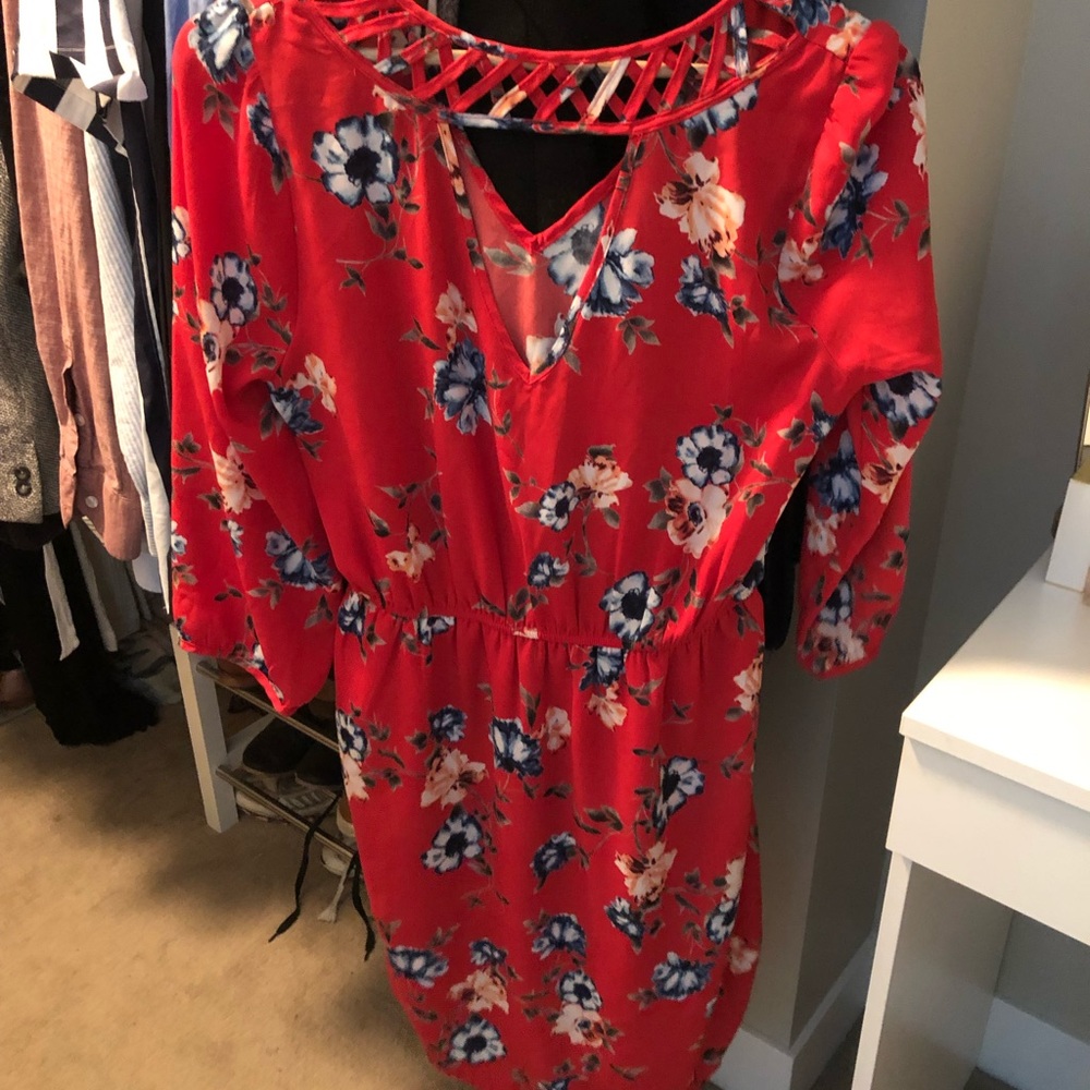 Long sleeve floral summer dress